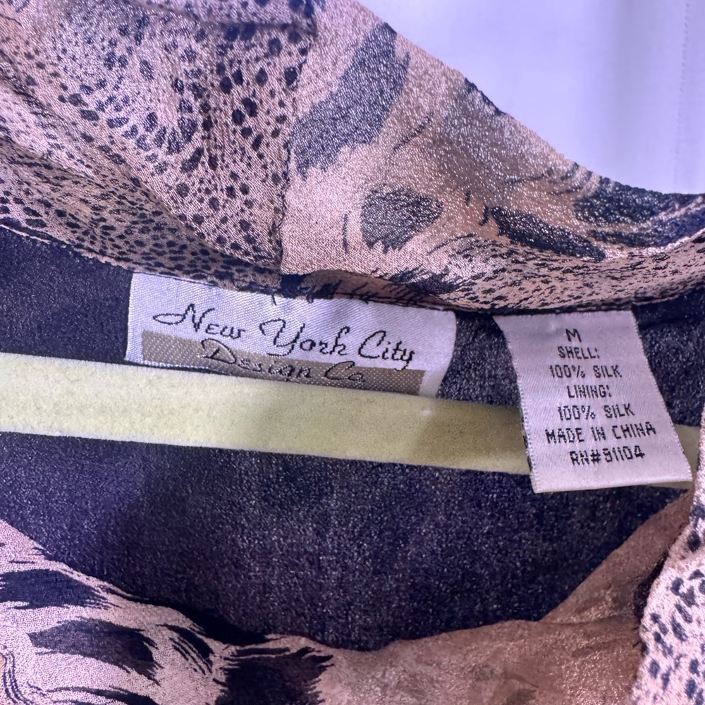 Vintage Silk Animal Print Cowl Neck Blouse - Picture 5 of 5